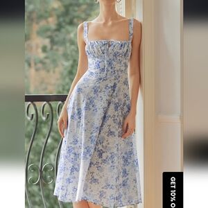 🌺 Floral Print Tie-Detail Cami Midi Dress